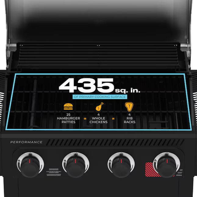 Charbroil Performance Series Black and Silver 4 -Burner Liquid Propane Gas Grill