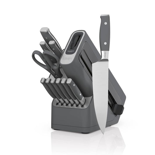 Ninja Foodi NeverDull Premium 12-Piece German Stainless Steel Knife System with Built-in Sharpener K32012 Kitchen Cutting