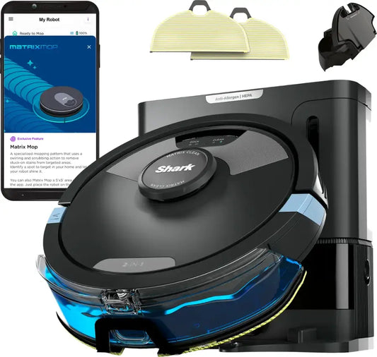 Matrix Plus 2-in-1 Robot Vacuum & Mop with Sonic Mopping, Matrix Clean, Home Mapping, HEPA Bagless Self Empty, WiFi - Black