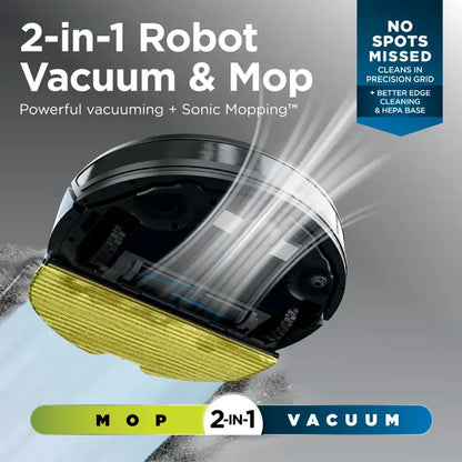 Matrix Plus 2-in-1 Robot Vacuum & Mop with Sonic Mopping, Matrix Clean, Home Mapping, HEPA Bagless Self Empty, WiFi - Black