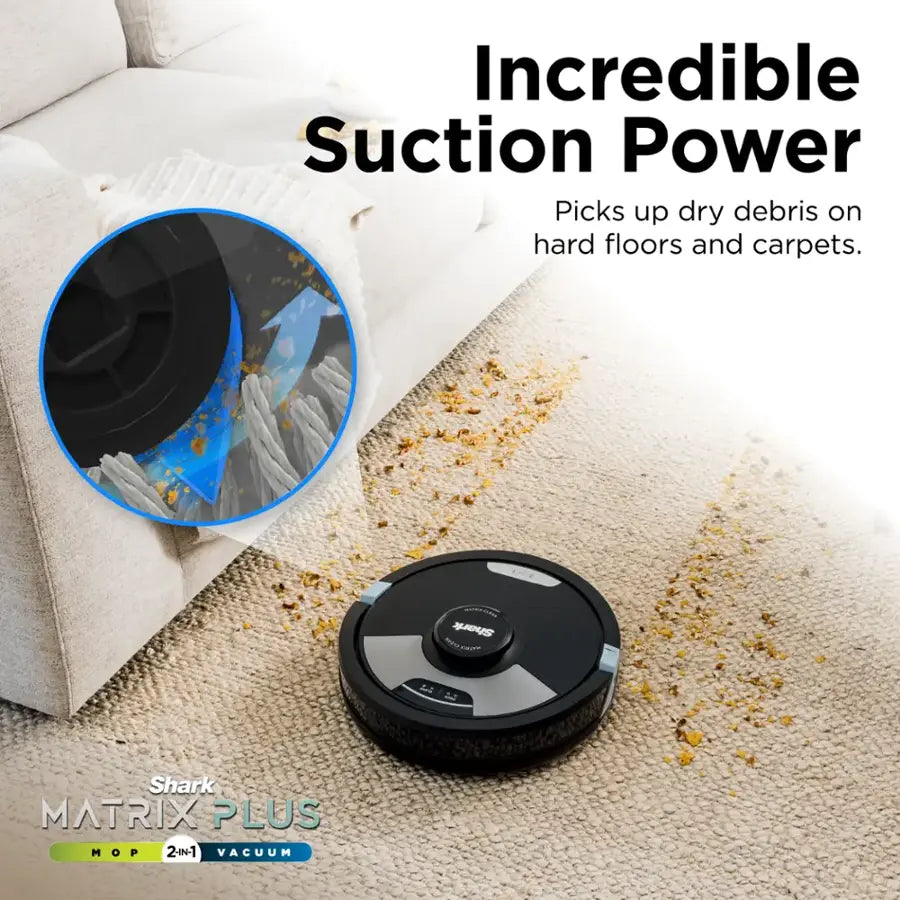 Matrix Plus 2-in-1 Robot Vacuum & Mop with Sonic Mopping, Matrix Clean, Home Mapping, HEPA Bagless Self Empty, WiFi - Black