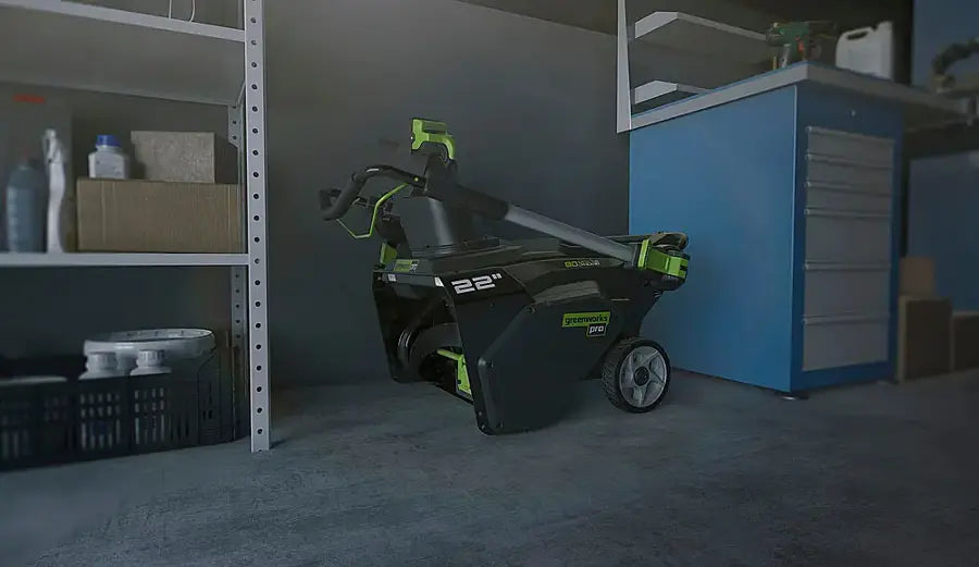 Greenworks - 80V 22” Cordless Brushless Snow Blower with 4.0 Ah Battery and Rapid Charger - Black/Green