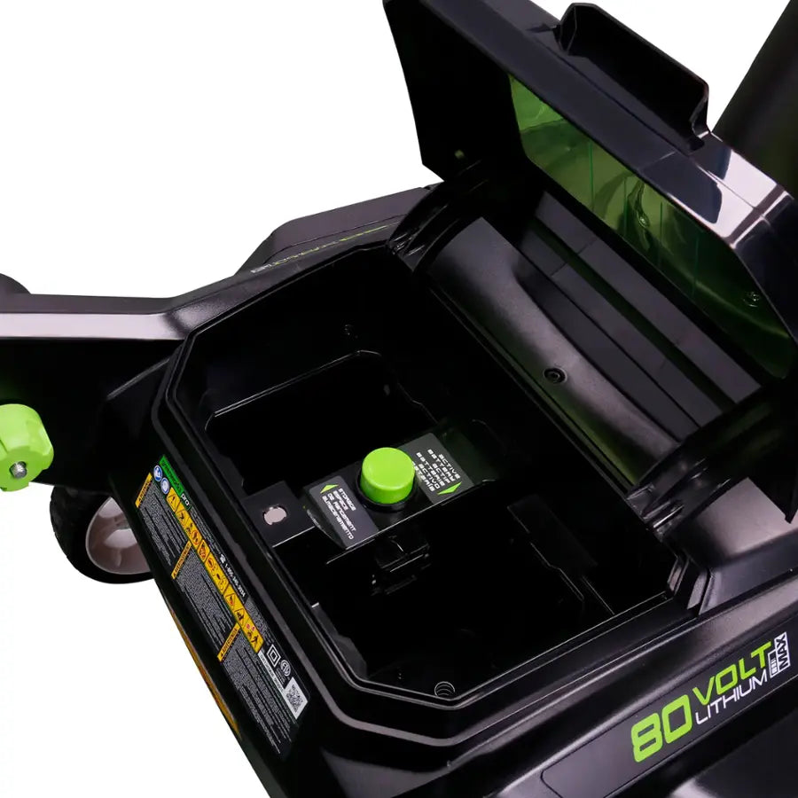 Greenworks - 80V 22” Cordless Brushless Snow Blower with 4.0 Ah Battery and Rapid Charger - Black/Green