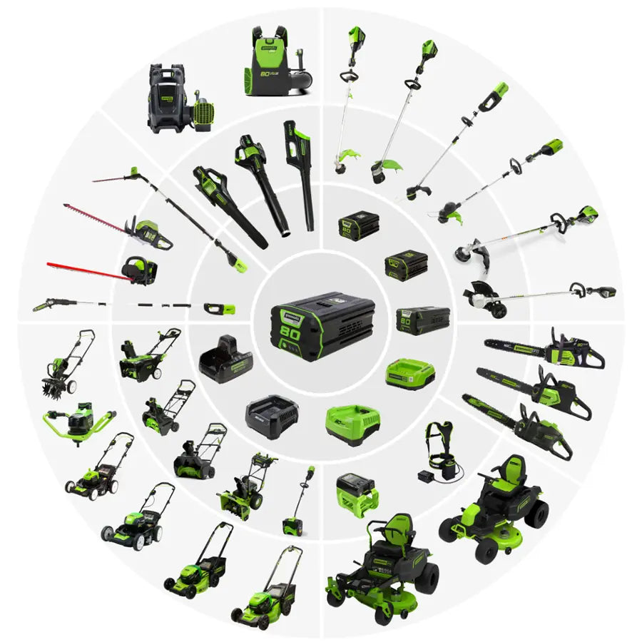 Greenworks - 80V 22” Cordless Brushless Snow Blower with 4.0 Ah Battery and Rapid Charger - Black/Green