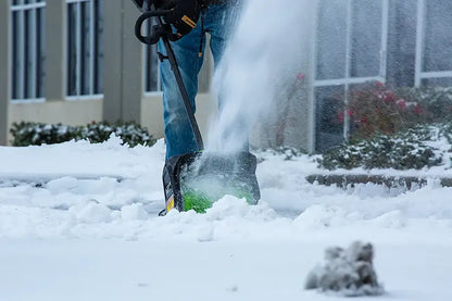 Greenworks - 80V 12” Cordless Brushless Snow Shovel with 2.0 Ah Battery and Rapid Charger - Black/Green