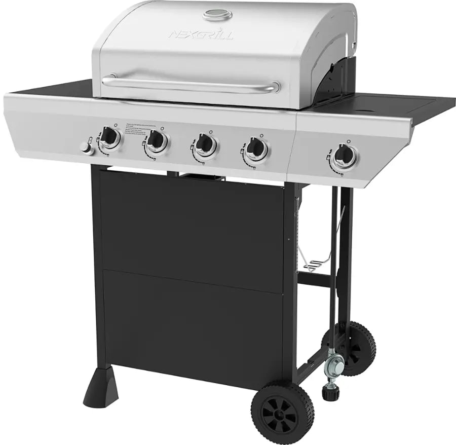Nexgrill - 4 Burner + Side Burner Cart Gas Grill - Black