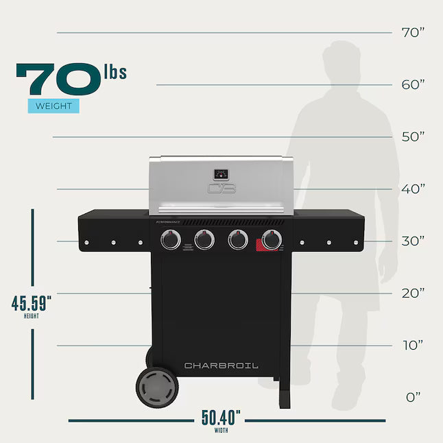 Charbroil Performance Series Black and Silver 4 -Burner Liquid Propane Gas Grill