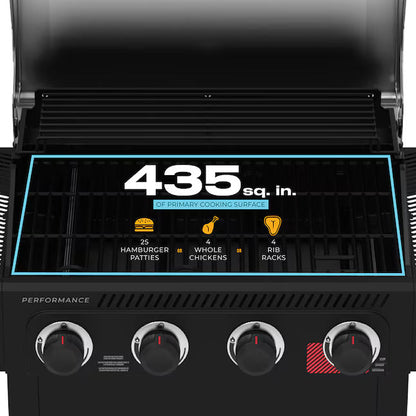 Charbroil Performance Series Black and Silver 4 -Burner Liquid Propane Gas Grill