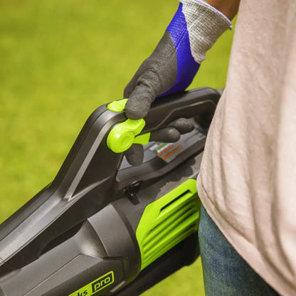 Greenworks - 80-Volt 170 MPH 730 CFM Cordless Handheld Blower (1 x 2.5Ah Battery and 1 x Charger) - Green