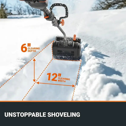 WORX - Nitro 40V 12'' Cordless Snow Thrower, Electric Snow Shovel, 4-Car Driveway, (2 X 4.0 Ah Battery & Charger Included) - Black
