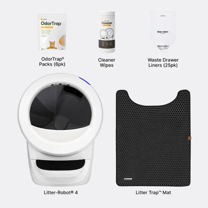 Whisker - Litter-Robot 4 Smart App-Controlled Self-Cleaning Litter Box Core Accessories Bundle