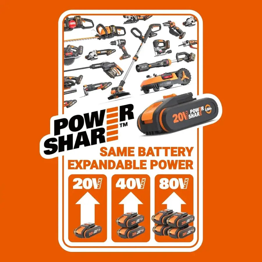 WORX - Nitro 40V 12'' Cordless Snow Thrower, Electric Snow Shovel, 4-Car Driveway, (2 X 4.0 Ah Battery & Charger Included) - Black